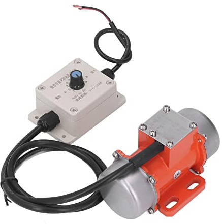 Fockety Motore di Vibrazione del Vibratore per Calcestruzzo, Motore di Vibrazione Elettrico con Cassa in Lega di Alluminio 30 W 4000 Giri/min con Regolatore di velocità, Motore (CC 12V)