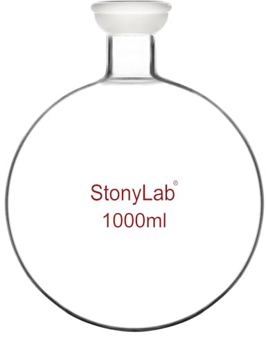 stonylab Sfärisk Fog Mottagningskolv med Rund Botten, Borosilikatglas Roterande Förångare Mottagningskolv med 35/20 Slipad Fog, 1000 ml (1 L)