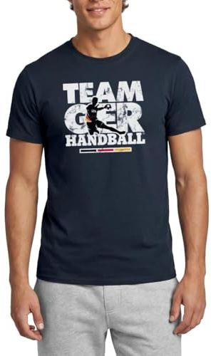 Team Germany Handball Spieler-Print mit Deutschlandflagge Männer T-Shirt
