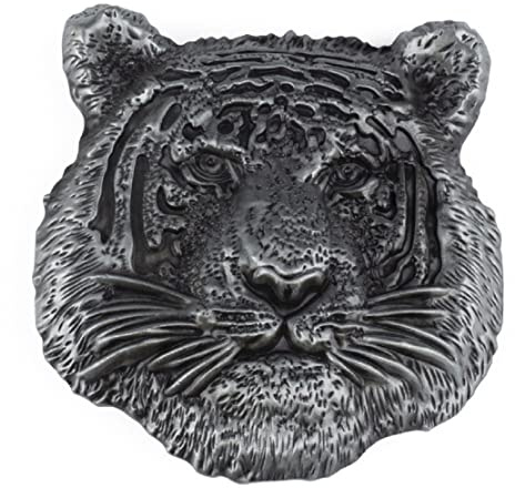 Longcreek Tiger-Gürtelschnalle für Herren, Nordische Wikinger-Tigerkopf-Gürtelschnalle, Punk-Tiger-Tier-Gürtelschnalle, Western-Cowboy-Gürtelschnalle, Jahrgang Punk Rock Gürtelschnalle