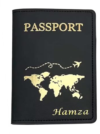 Reisepasshülle Personalisiert mit Namen – Hochwertige PU Leder Hülle für Reisepass (10x14 cm), Personalisierte Reisepasshülle, Reisepass Organizer, Passport Hülle
