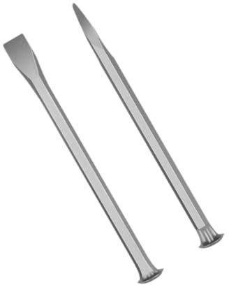 Gralara Set di 2 scalpelli per intaglio della pietra Scalpello per muratura Acciaio al carbonio Accessorio versatile per scalpello a mano da roccia piatto e, 300MM