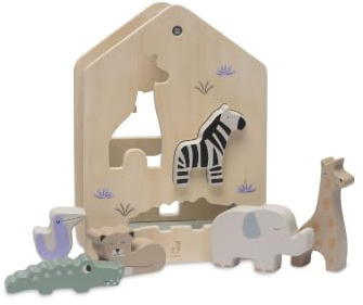 Jollein Giocattolo in legno – Gioco di stampi – Jungle Jambo – a partire da 1,5 anni – 100% certificato FSC – animali della giungla
