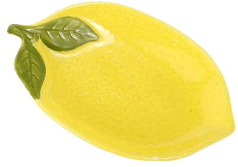 Mikinona Keramik Zitronenteller 10.5 Zoll Servierteller Für Obst Kuchen Snacks Mit Glatter Oberfläche Und Einzigartigem Zitronenmotiv Für Zuhause Und Restaurant