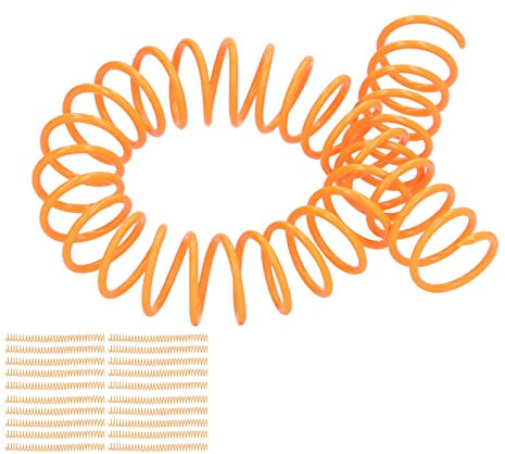 20 Stück Kunststoff-Spiralbindespulen, Bindespiralen, schwarze Bindespulen, Letter-Format, Kunststoff-Spiralbindung, 19 mm, 3/4 Zoll ID, 30 Löcher, Spiralen für A4- und (Orange)