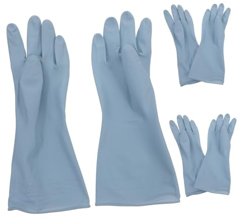 ROMISBABA 3pairs Dish Washing Gloves for Kitchen Scrub Mitts Non-slip Grip Dish Wash Mitts for Cleaning Reusable Dishwashing Gloves
