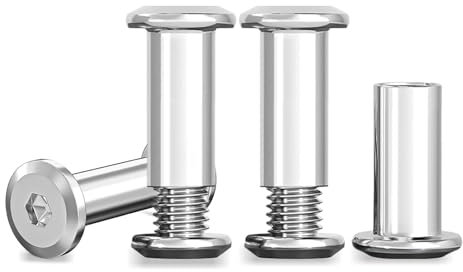 20 tornillos de conexión M5 x 16 de acero inoxidable, tornillos para muebles con agujeros Allen para muebles, tableros, armarios