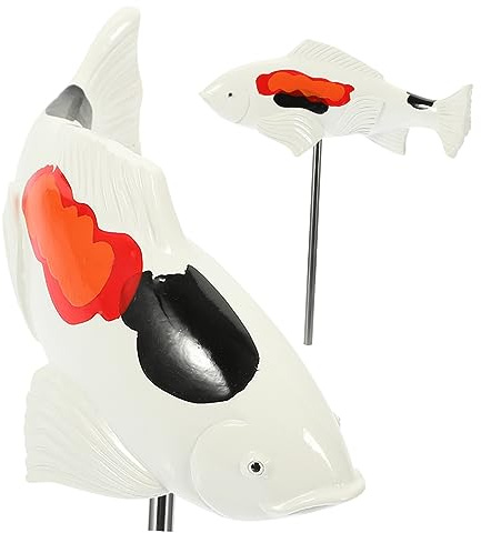 Toddmomy Statue de Carpe en Résine Colorée pour Jardin et Bassin Extérieur, Ornement Décoratif Étanche, Sculpture Réaliste de Poisson Koi pour Terrasse et Pelouse