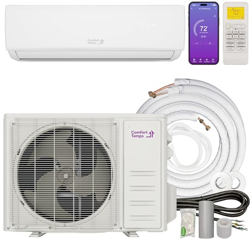 Comfort Temps Energy-Saving 24000 BTU / 230V Mini Split AC/Heating System – 21 SEER, Pre-Charged, Quiet & Comfortable Mini Split with WiFi & Complete Easy Install Kit (Elite Series)