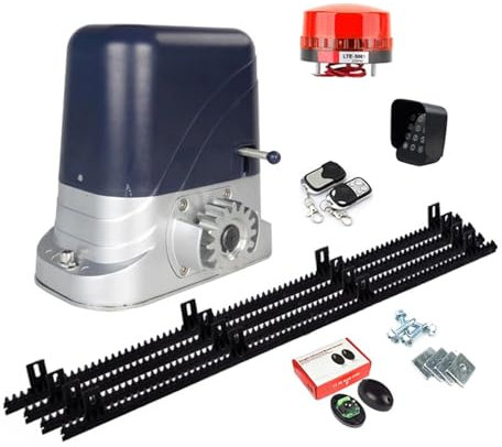 Heavy Duty Cantilever Timber & Steel Sliding Gate‘s Motor Opener Closer Engine with 4M Strong Gear Nylon Racks Controller(1200kg H)