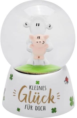 Sheepworld Traumkugel Motiv kleines Glück | Schneekugel mit Glitter, Höhe 6,5 cm | Geschenk, Glücksbringer, Silvester | 74429