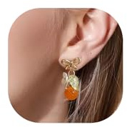 EVER FAITH Niedliche Frucht Ohrringe für Damen, Rot und Grün Kristall Hypoallergen Lovely Funny Fruits Kleine Ohrstecker Geburtstag Ostergeschenke für Tochter Nichte