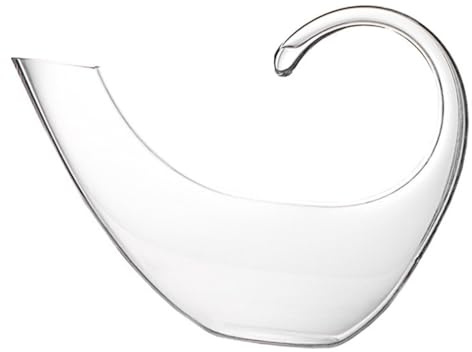 OUNONA Dispenser Vino in Vetro Trasparente con Design Elegante Decanter per Servizio Vino Domestico Bicchiere Divisore per Degustazione e Intrattenimento Facile da Versare e Pulire
