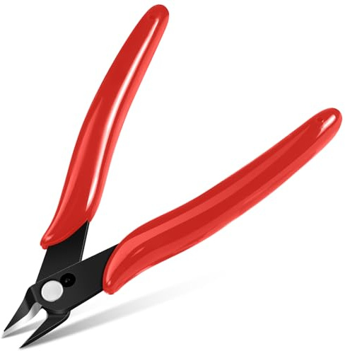 Ainiv Petite Pince Coupante, Coupantes de Côté, Rouge | Pinces Coupantes Latérales Precision, Outillage Electricien Cutter Affleurant pour Fils Durs, Mous et Extrêmement Fins