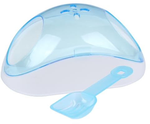 SHINEOFI Vasca da Bagno in Plastica con Paletta per Criceti e Cincillà Inclusa Sabbia da Bagno con Filtro per Escrementi Design Portatile e Resistente per Uso Quotidiano e Trasporto