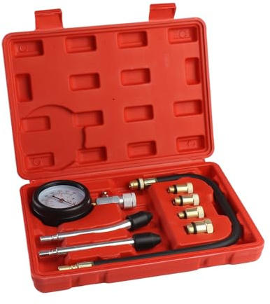 Acouto Testeur de Compression de Cylindre de Moteur à, Manomètre de Pression de Cylindre, Outil Automobile pour la Plupart des Modèles de Voitures avec Moteurs à, Réglez Votre Voiture à Double