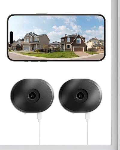 ZOSI Pack de 2 Caméra Surveillance Fenêtre 2K, 3MP Caméra Intérieure Sécurité WiFi 2.4/5GHz, Vision Nocturne en Couleur Détection IA Humaine/Véhicule, Stockage Cloud/Carte Mémoire, C680