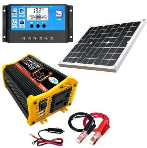 Kit completo di pannelli solari da 4000 W con inverter e batteria - Sistema di alimentazione solare per casa, capanno, fattoria, camper e barche