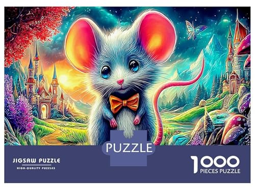 Maus 1000 Teile Puzzle Kreative Geschenkidee, Schachtel in Leinenoptik 70x50cm/1000 Teile