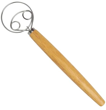 Fouet À Pâte Danois en Acier Inoxydable Batteur À Oeufs Danois Mélangeur De Pâte À Pain Outil De Cuisine Essentiel Pour Boulangerie Maison Et Préparation De Pâte À Pain, Durable Et Efficace
