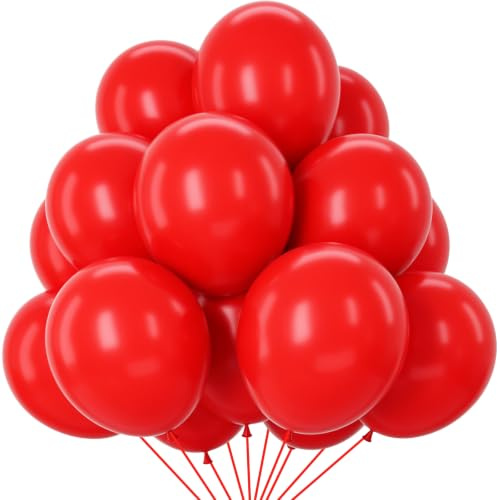 Palloncini Rossi, 100 Pezzi Palloncini Compleanno Rosso Modellabili In Lattice, Decorazioni Rossi per Compleanno Anniversario Fidanzamento Matrimonio Baby Shower laurea Feste Decorazioni 12 Pollici