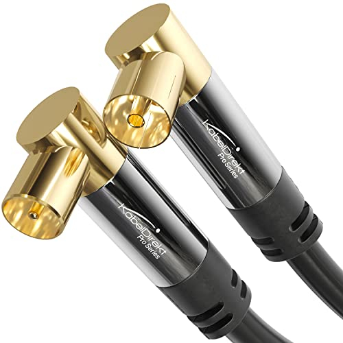 KabelDirekt – 4K Antennenkabel, Koaxialkabel, TV Kabel 90° gewinkelt – 1,5m – Fernsehkabel digital & analog – Erhältlich in 0,5-20m (Winkel-Stecker/Winkel-Buchse, DVB-C/DVB-T/DVB-S, schwarz)