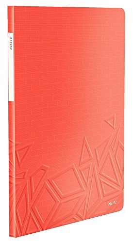 Leitz, A4 Sichtbuch, 20 Klarsichthüllen, Für 40 Blatt, Transparente Hüllen, Matt, Rot, Urban Chic, 46510024