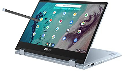 ASUS Chromebook Flip CX3, 14 Touchscreen FHD NanoEdge Display, Intel Core i3-1110G4 Processor, 128GB SSD, 8GB RAM, Garaged Stylus, Backlit Keyboard, Wi-Fi 6, Chrome OS, AI Blue, CX3400FMA-DH388T-S
