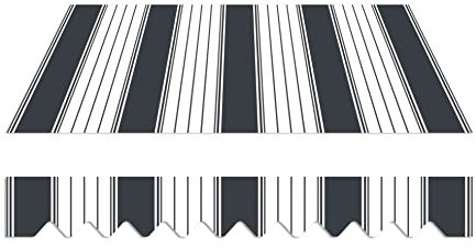 home Trends Markisenstoff 4m Markise mit Volant 4 x 3 m Markisenbespannung ersatzstoff 387 x 300cm Balkon Markise wasserabweisend & Sonnenschutz Ersatz Markisentuch P3001