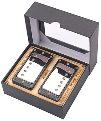 Humbucker Gitarren Tonabnehmer aus Legierung, Schwarz, mit Schrauben | Gitarren Tonabnehmer für E-gitarre, Steg und Hals Humbucker, 2 Stück, Gmc79