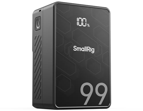 SMALLRIG V Mount Battery VB99 SE, 99Wh / 6800mAh Mini V-Mount-Akku mit PD 65W USB-C-Schnellladung, mit D-TAP, USB-A, Dual-DC-Anschluss, OLED-Bildschirm, für Kamera, Camcorder, Videoleuchte - 4823