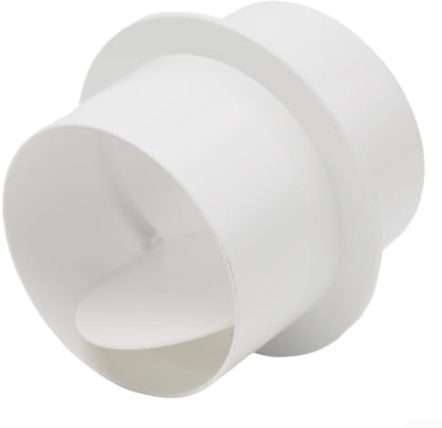 Válvula de retención de ventilador de PVC blanco, tapón de tiro de cocina de campana extractora, para válvula de cocina de baño, amortiguador de corriente de tubo redondo (80 mm)