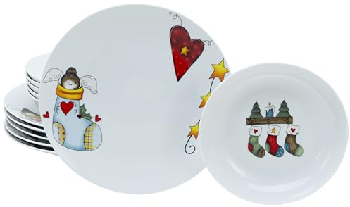 CreaTable, 21845, Månsockar-serien, 12-teiliges presentset för 6 personer, lämplig för 6 personer, service av Porzellan, tvättbara och mikrovågsugn, kvalitetsproduktion
