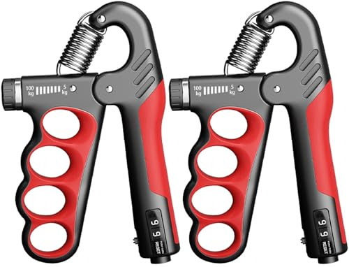 Hand Grips Strengthener, Grip Strengthener, Grip Strength Trainer with Automatic Counter, 5-100 Kg Adjustable Forearm Strengthener for Athletes Musicians