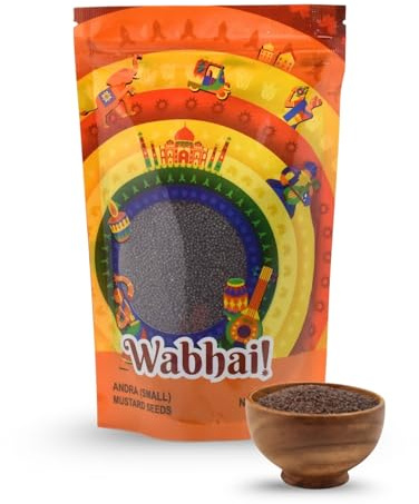 Wabhai! Indian Andra (Small) Mustard Seeds | Rai | Flavor Bomb | Whole Spice | All Natural | Finest Spices (7oz (200g), 7, Ounce)
