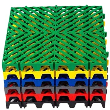 Modular Interlocking Floor Tiles,40x40x4cm Splicing Drainage Mats,for Bath Garage Deck,Easy to Assemble and Clean(Color 1,20 Pieces)