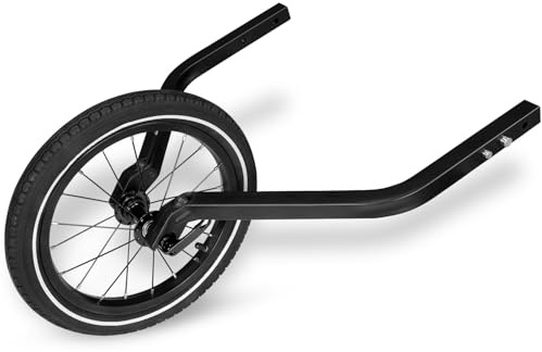 QERIDOO 14 Joggewheel for Two-sits stolar/barnvagnstillbehör, unisex ungdom, svart (svart) en storlek
