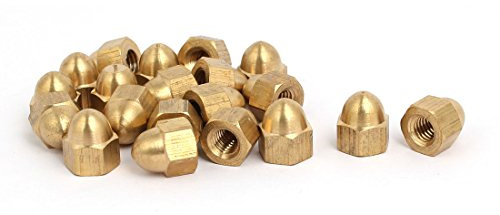 sourcing map 20 Stk M6 Hutmuttern Innengewinde Muttern DIN1587 Dome Cap | Messing Muttern, Kopf Hexe Muttern