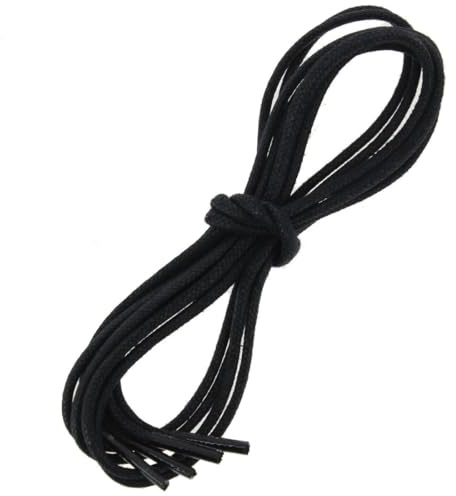 Les Lacets Français. Lacets ronds et épais. 3mm, Coton. Noir. 75cm FABRIQUE EN FRANCE