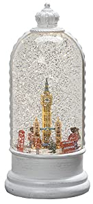 Konstsmide Christmas Decorations LED Snow Globe London Scene and Rotating Function/Indoor, 5 Hour Timer/Battery Operated: 3xC 1.5V (excl.)/Christmas Lantern 1 Warm White Diodes