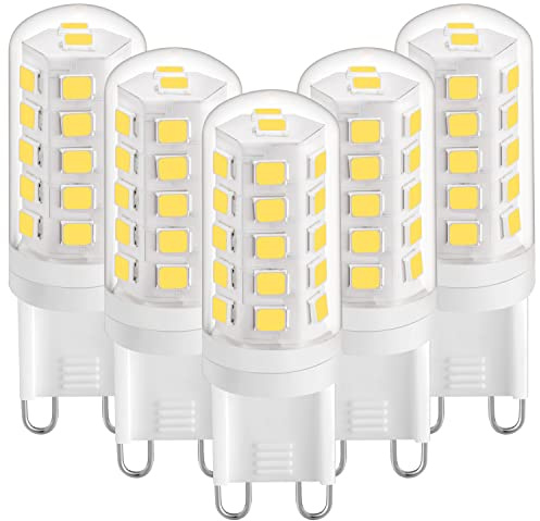 G9 LED Glühbirne 3W Neutralweiß 4000K, 420LM Lampen, Entspricht 28W 40W Halogen, Kein Flackern Leuchtmittel, AC 220-240V, 360°Abstrahlwinkel, 5er Pack