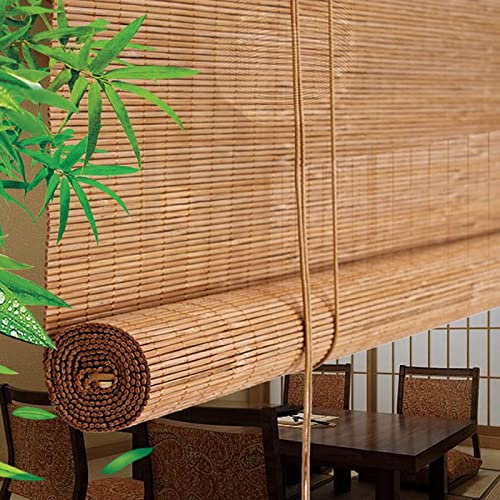 Bambusrollo 50cm 60cm 80cm 90cm 100cm 120cm 150cm Breit,Sonnenschutz Rollläden,Retro Dekorationsvorhänge,Atmungsaktive Rollo Bambus,Jalousien Für Türen,Fenster,Aussenbereich,W×H-50x180cm/20x71in