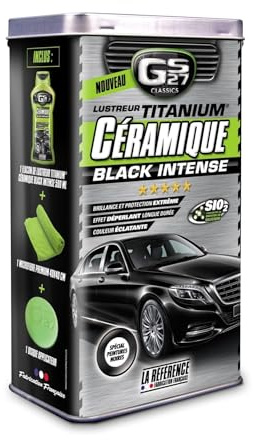 GS27 - Lustreur Titanium Céramique Black Intense - Produit Nettoyant Voiture - Brillance Instantanée - 500 ML