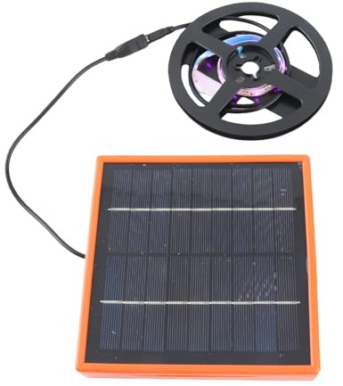 Solar Plant Grow Light Strips, 5 W LED Hoher Lichtstrom FöRdern das Wachstum, Solarpanel-Netzteil, LED-Wachstumslampen, FüR GemüSeblumensäMlinge Im Innenbereich ()
