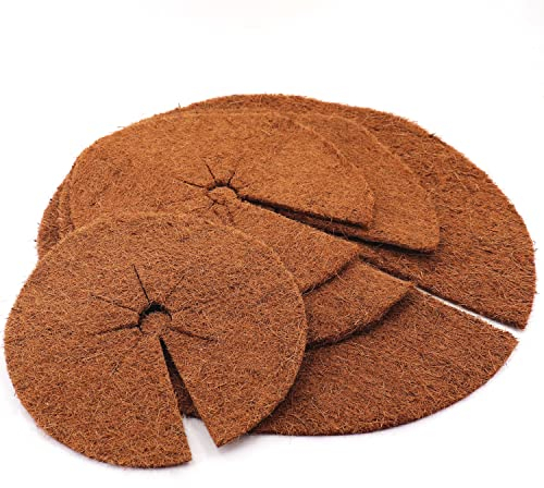 10 Aquagart Kokos-Mulchscheiben 60cm Durchmesser I Winter- & Kälteschutz für Pflanzen I 100% Kokosfaser mit einseitiger Naturlatex-Schicht I natürlich abbaubar I für Pflanzkübel & Unkrautschutz
