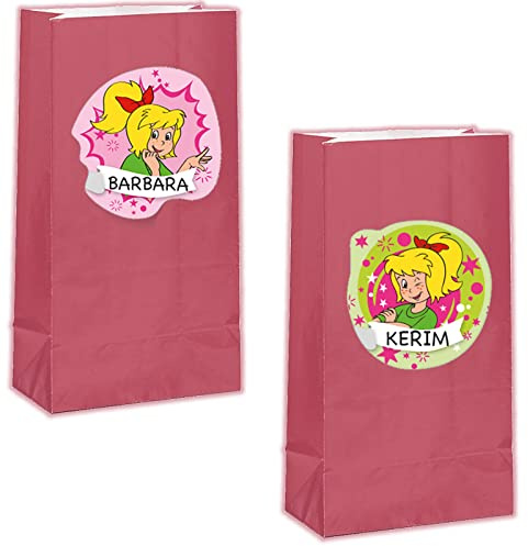 Carpeta 12 Partytüten + 12 Namensschilder für Mitgebsel zum Kindergeburtstag und Mottoparty | Geschenktüten Mitgebseltüten Tüten Kinder Geburtstag, Edition: Bibi Blocksberg
