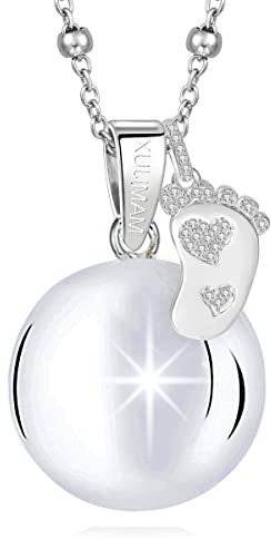 MAMIJUX Appelle anges maman idée cadeau grossesse collier femme rappel des anges, TU, Argent Laiton, Oxyde de zirconium