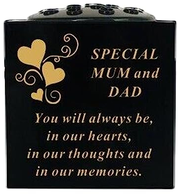 Yaldram Graveside Memorial Rose Bowl, Grave Vase Container for Flower with Personalised Verse Memorial Gift for Loved One. (Mum and Dad)
