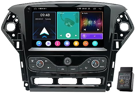 932GB 8 Core Android 12 CarPlay GPS Head Unit Car Stereo For Ford Mondeo MK4 2011 2012 2013 DAB+Radio GPS Sat Nav Bluetooth Car Multimedia Player Touch Screen FM/AM Radio Audio Video WiFi DSP DVR USB