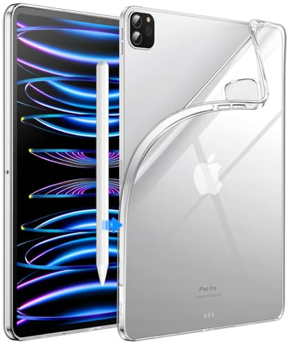 JETech Fodral för iPad Pro 11-Tum 2022/2021/2020-Modell (4:e/3:e/2:a Generationen), Mjuk TPU Genomskinlig Smal Stötsäker Tablet Case, Stöd Pencil 2:a Laddning (Klar)